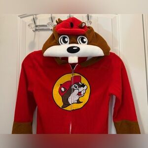 Youth Buc-ee Beaver Onesie Union Suit red